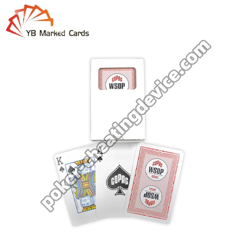 كوباج 2021 WSOP 100٪ البلاستيك UV الباركود علامة بطاقات اللعب علبة واحدة الأحمر