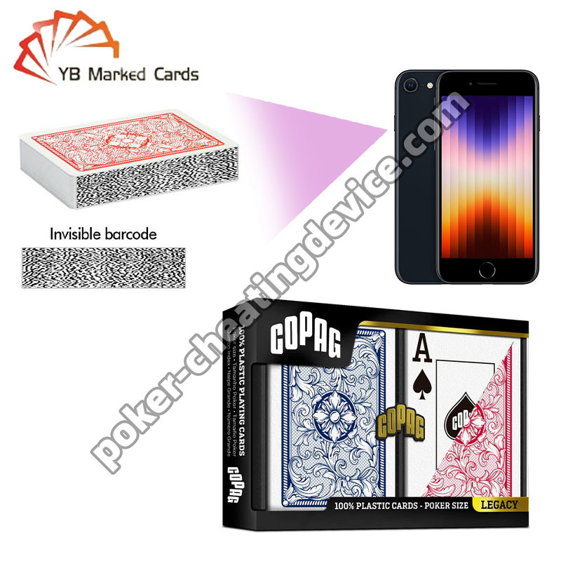 مجموعة بطاقات Copag Legacy البلاستيكية المميزة بترميز باركود أحمر / أزرق ذات فهرس جامبو مزدوجة المجموعة