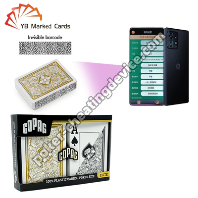 سلسلة Copag Legacy 100٪ البلاستيكية الشريطية علامة بطاقات اللعب الأسود / الذهبي